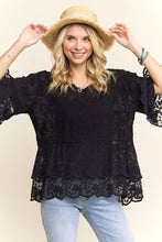 Load image into Gallery viewer, BELL SLEEVE LACE TOP- LET3907
