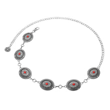 Load image into Gallery viewer, Boho Vintage Western Turquoise Stone Concho Chain Belt

