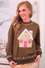 Load image into Gallery viewer, Foil Gingerbread House Pullover
