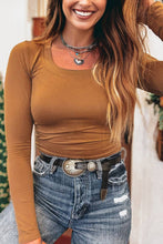 Load image into Gallery viewer, Solid Scoop Neck Long Sleeve Top
