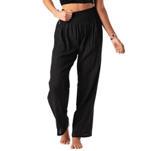 Load image into Gallery viewer, Black Wide Leg Cotton Pants
