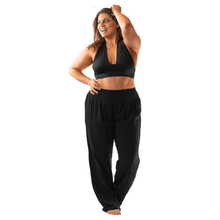 Load image into Gallery viewer, Black Wide Leg Cotton Pants
