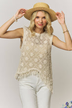 Load image into Gallery viewer, FRINGE HEM CROCHET TOP- LET4265
