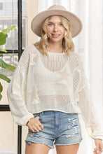 Load image into Gallery viewer, STAR PATTERN KNIT SWEATER- LESW3834
