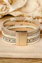 Load image into Gallery viewer, Boho Layered Heart Charm Rhinestone Magnetic Bracelet
