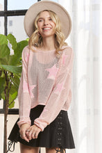 Load image into Gallery viewer, STAR PATTERN KNIT SWEATER- LESW3834
