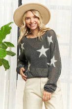 Load image into Gallery viewer, STAR PATTERN KNIT SWEATER- LESW3834
