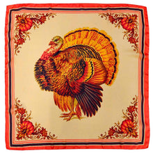 Load image into Gallery viewer, Thanksgiving Turkey Print Square Bandana Scarf
