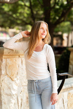 Load image into Gallery viewer, Square Neck Long Sleeve Top, White
