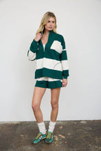 Load image into Gallery viewer, WIDE STRIPE HALF ZIP LONG SLEEVE KNIT TOP
