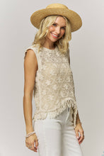 Load image into Gallery viewer, FRINGE HEM CROCHET TOP- LET4265
