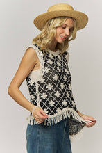 Load image into Gallery viewer, FRINGE HEM CROCHET TOP- LET4265
