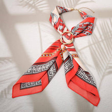 Load image into Gallery viewer, Pattern Printed Ring Accent Fabric Scarf Necklace
