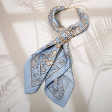 Load image into Gallery viewer, Pattern Printed Ring Accent Fabric Scarf Necklace
