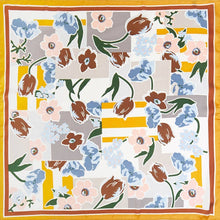 Load image into Gallery viewer, Geometric Floral Pattern Printed Square Silky Satin Bandana Scarf
