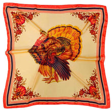 Load image into Gallery viewer, Thanksgiving Turkey Print Square Bandana Scarf
