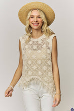 Load image into Gallery viewer, FRINGE HEM CROCHET TOP- LET4265
