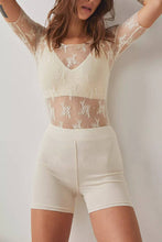Load image into Gallery viewer, Sheer Lace Overlay Blouse
