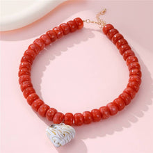 Load image into Gallery viewer, Heart Pendant Resin Beaded Necklaces | 40NK9701
