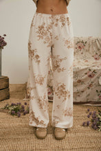 Load image into Gallery viewer, FLORAL TOILE WIDE LEG KNIT LOUNGE PANTS
