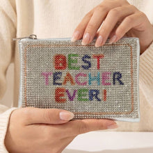 Load image into Gallery viewer, Best Teacher Ever Pave Coin Purse
