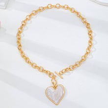 Load image into Gallery viewer, White Inlay Heart Toggle Necklace | 80N93050
