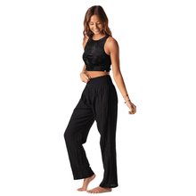 Load image into Gallery viewer, Black Wide Leg Cotton Pants
