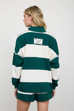 Load image into Gallery viewer, WIDE STRIPE HALF ZIP LONG SLEEVE KNIT TOP
