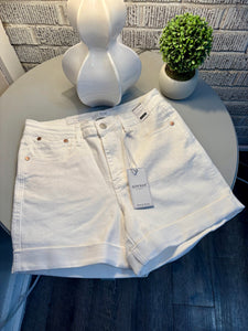 HW White rolled cuff shorts (Judy Blue)