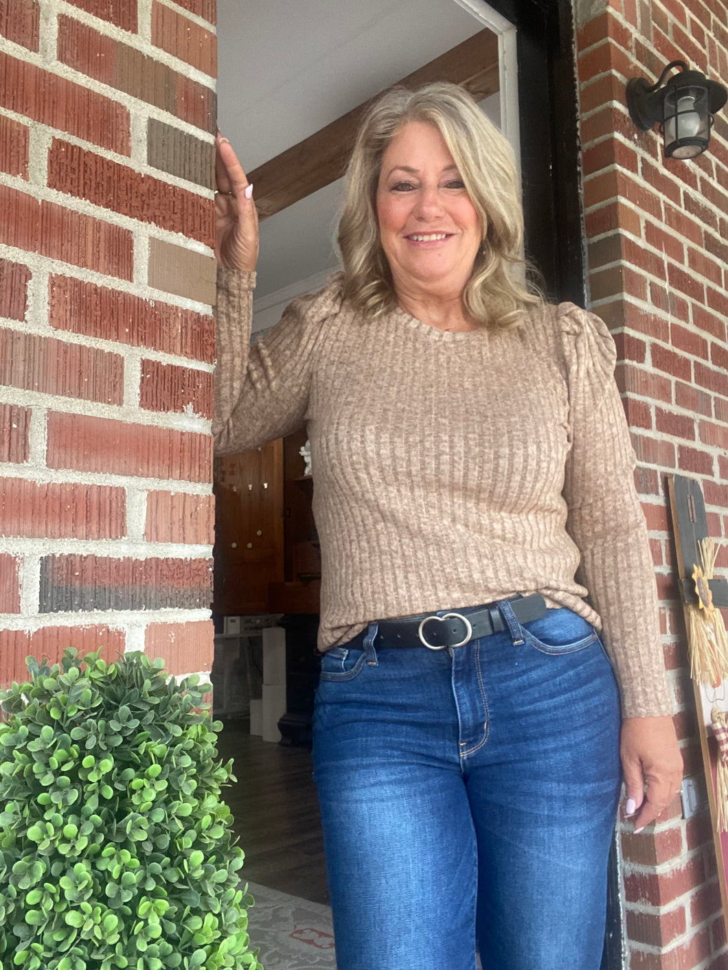 Soft ribbed knit Top