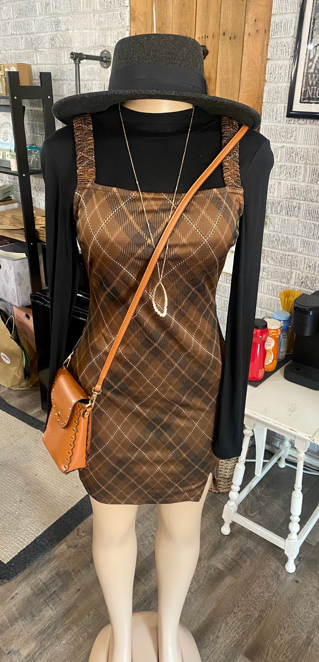 Ruched Strap Jumper Dress