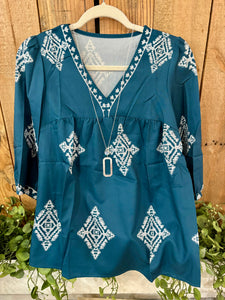 Teal Blue Top