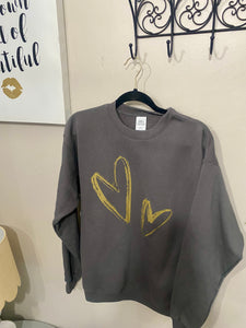 Gold Hearts Valentine Sweatshirt