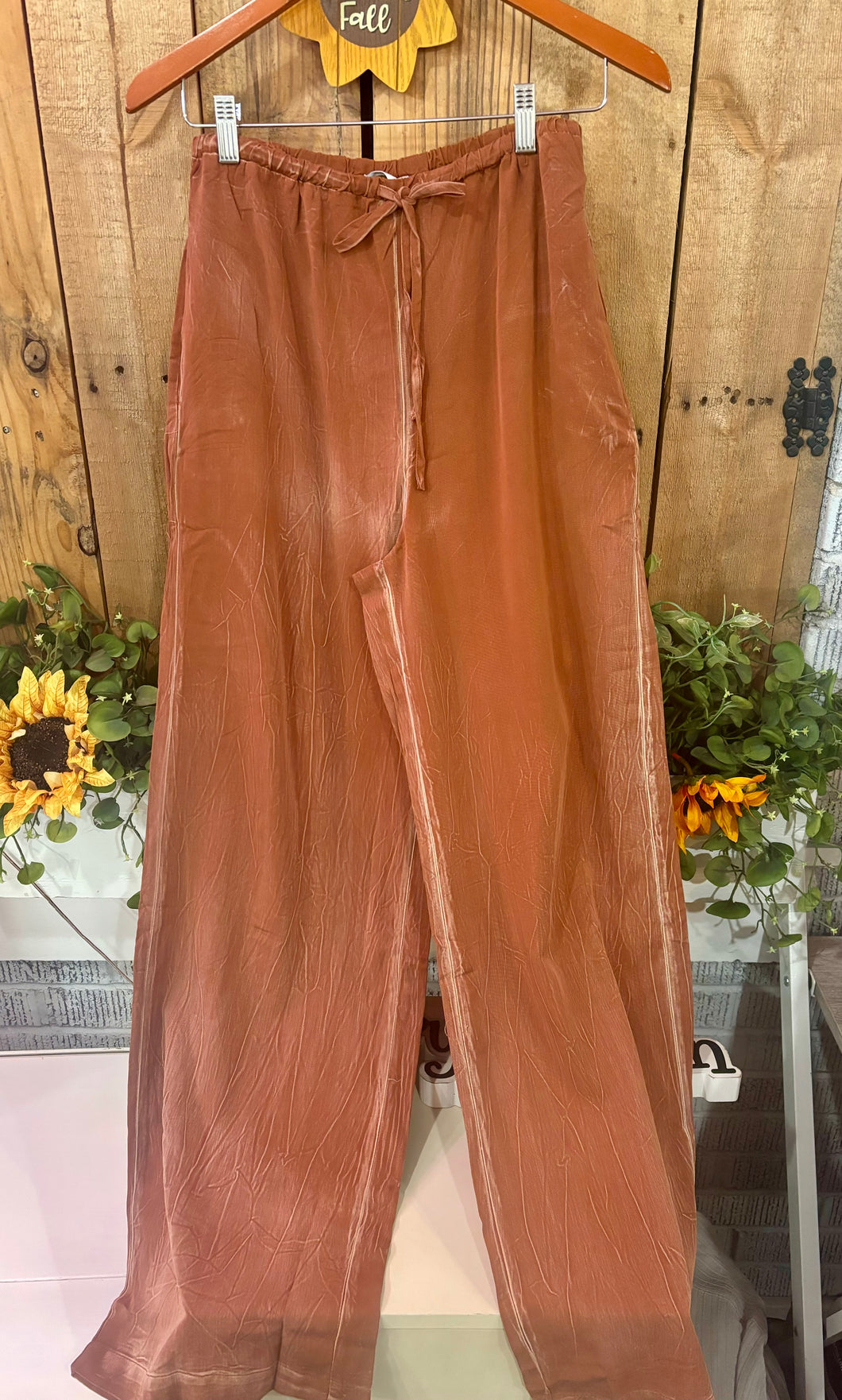 Brown Mineral Wash Pants