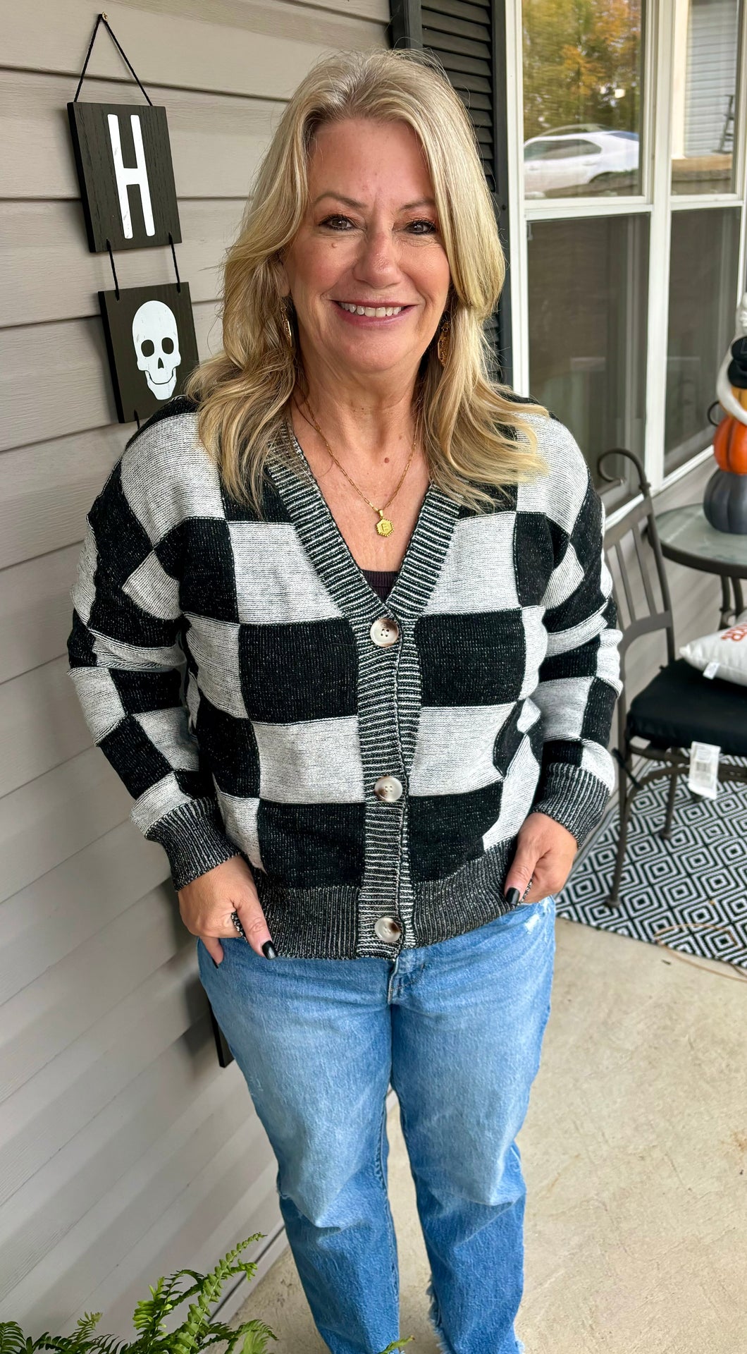 Checkered Cardigan