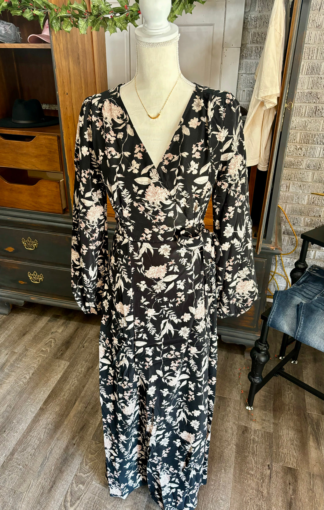 Floral Wrap Maxi Dress