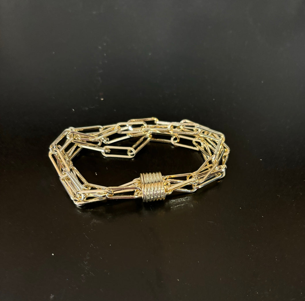 Gold Paperclip bracelet