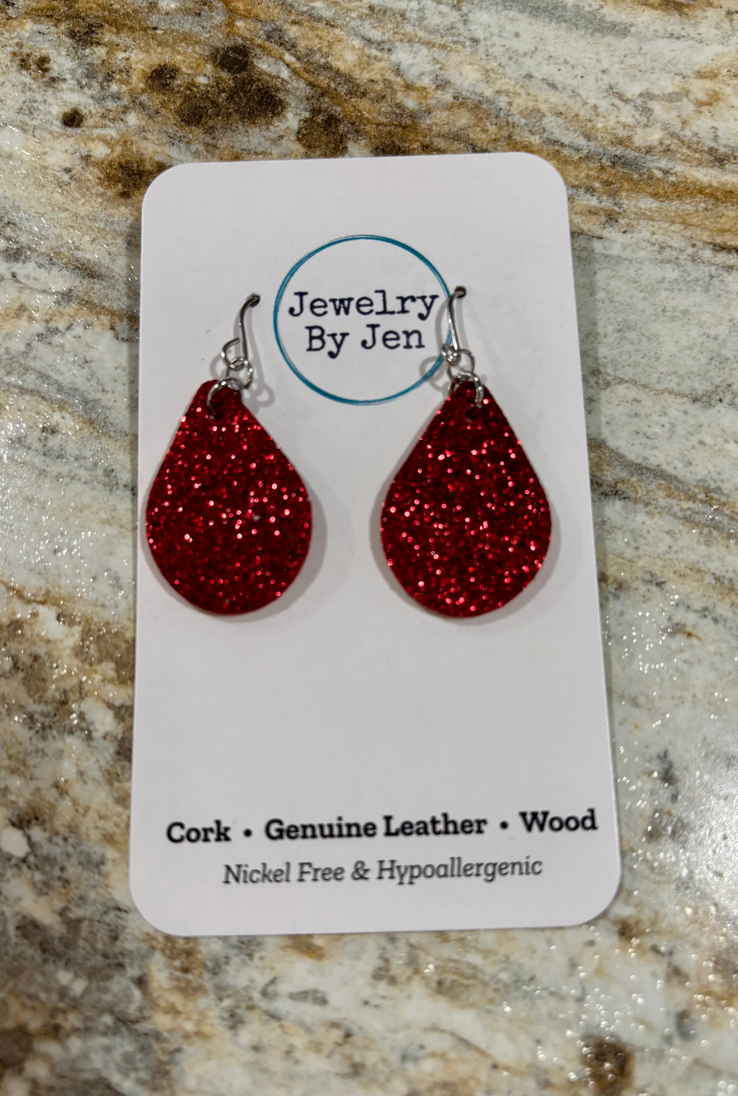 Red Teardrop Earring