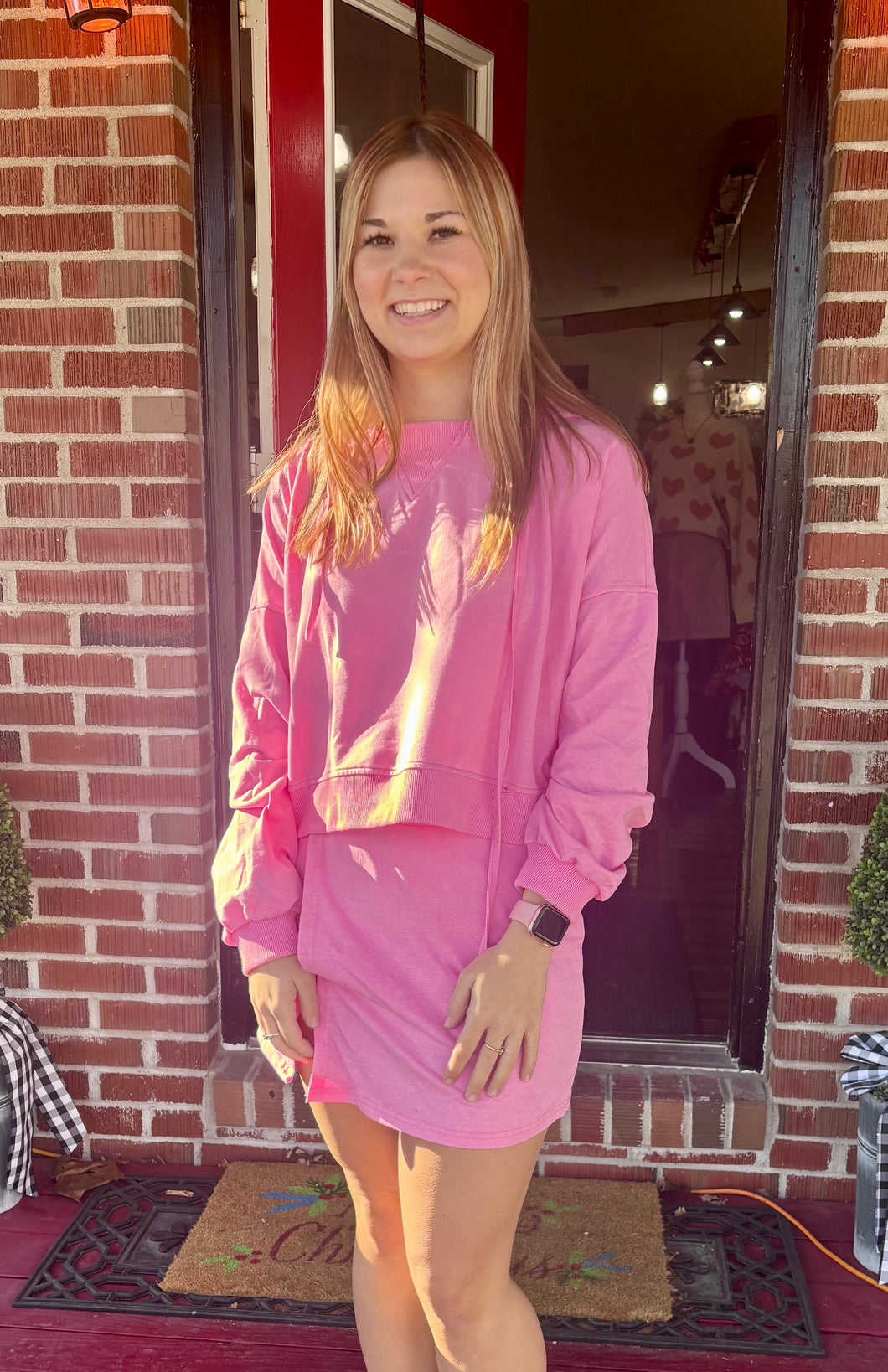 Drawstring Hoodie and skirt set