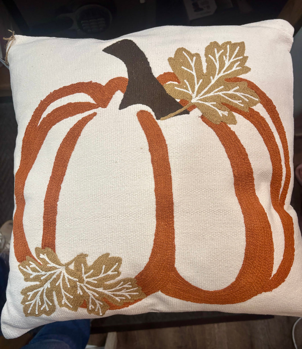 Wheat Plaid Pumpkin Pillow