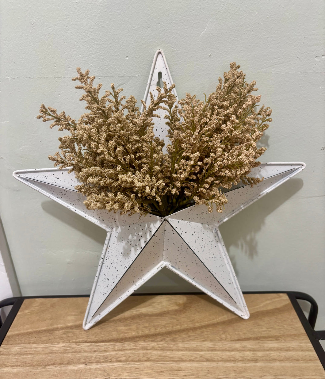 Metal Star Speckled w Pocket Wall Hanging