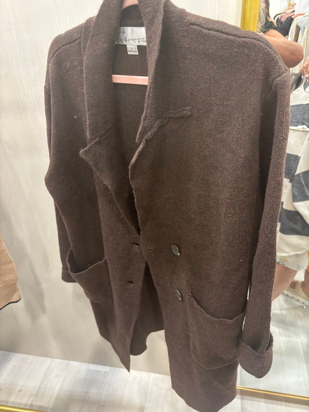 Brown Mid-length  Cardigan