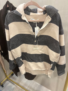 Black/Cream Buffalo Stripe Top