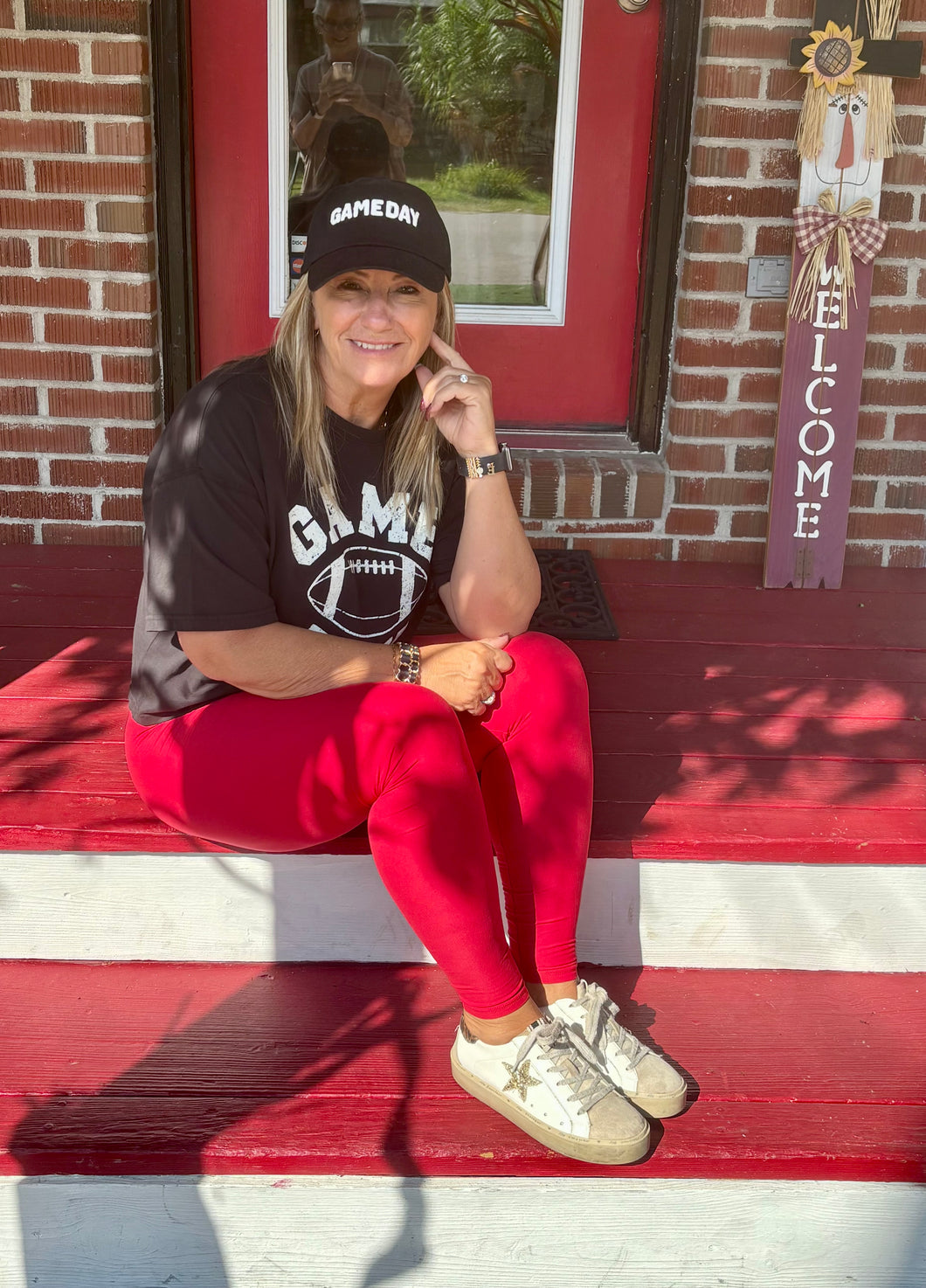 Yoga Band Leggings  (Red)