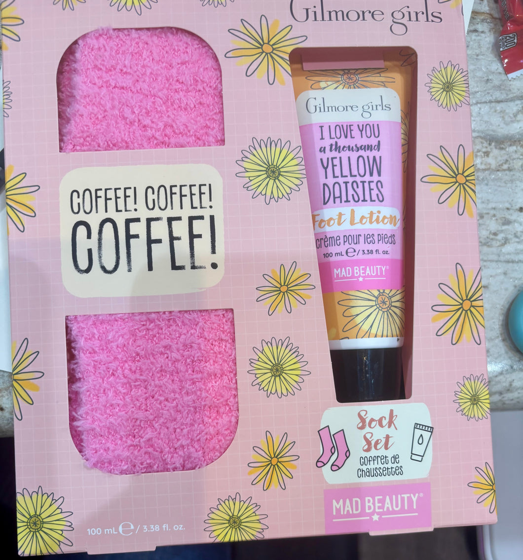 Gilmore Girls socks and foot cream set