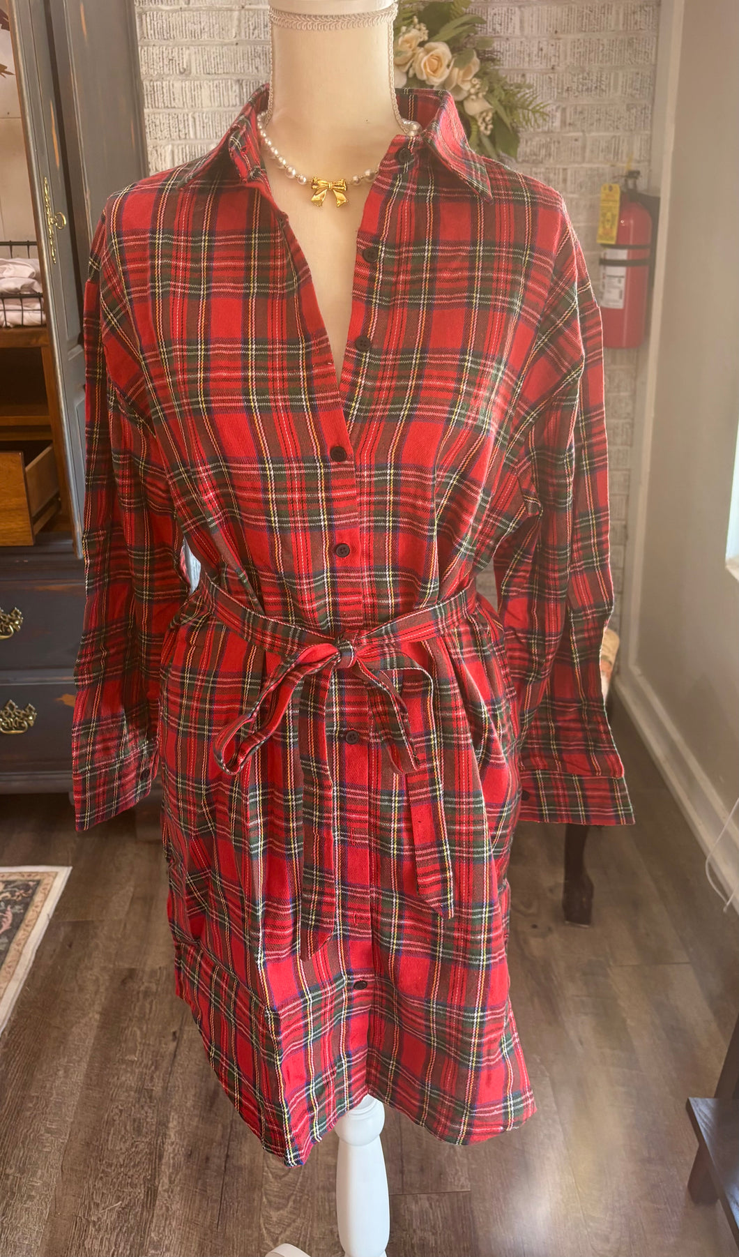 Flannel Shirt Dress