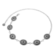 Load image into Gallery viewer, Boho Vintage Western Turquoise Stone Concho Chain Belt
