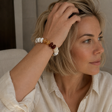 Load image into Gallery viewer, Ellison+Young Organic Pebble Stretch Bracelet, Acrylic &amp; Stainless Steel Beads
