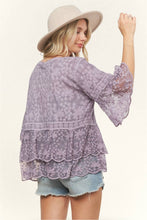 Load image into Gallery viewer, BELL SLEEVE LACE TOP- LET3907
