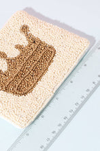 Load image into Gallery viewer, White Beaded Golden Crown Coin Purse
